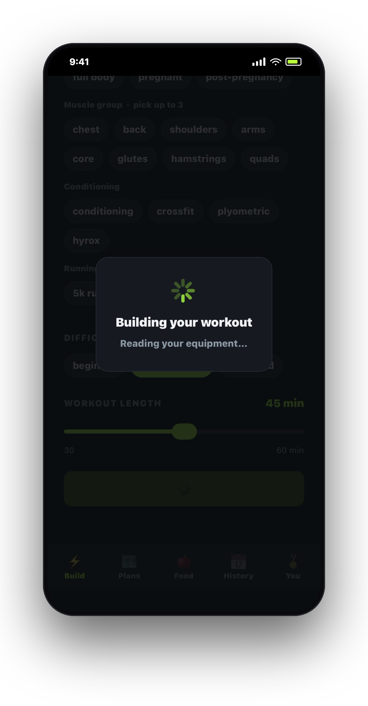 Sharpen Fit building a workout